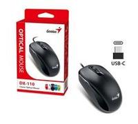 Genius DX-110 Wired USB-Type C Plug and Play Mouse, 1000 DPI Optical Tracking, 3 Button with Scroll Wheel