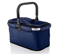 Genius Falko Premium A14363 Folding Shopping Basket with Lid 22 Litres Blue