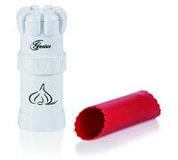 Genius Garlic Press G5 3-Piece Garlic Cutter Garlic Press with Collection Container and Lid, Garlic Crusher, Kitchen Cutter, Dishwasher Safe, Easy to Clean