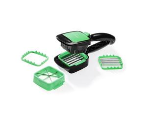Genius Green Vegetable Slicer, 5-Piece Set, Stainless Steel Blades, Multipurpose