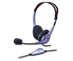 Genius HS-04S Binaural Headphones Purple Headset - Headphones with Microphone (PC/Games, Binaural, Headband, Purple, Wired, 2 m)