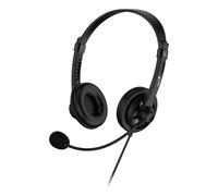 Genius HS-230U Headset with Mic, USB-C Connection, Plug and Play, Adjustable Headband and microphone with In-line Volume Control, Black