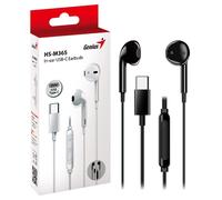 Genius HS-M365B USB-C In-Ear Wired Earbuds, In-Line MF, Volume Controls, Black
