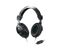 Genius HS-M505X Noise-cancelling Headset with Mic 3.5mm Connection Plug and Play with Adjustable Headbandand In-line microphone and Volume Control Black