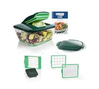 Genius Nicer Dicer Chef 9-Piece + Tomato Vegetable Cutter - for Daily Conscious and Healthy Diet All-Purpose Slicer Fruit Cutter Onion Cutter Chopper, Herb Slicer, Green, A27087