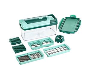Genius Nicer Dicer Fusion | 10 Pieces | Emerald Green | All Slicer | Dice | Cutting Device