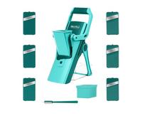 Genius Nicer Dicer Mando 12 Pieces Vegetable Slicer Cucumber Vegetable Slicer Vegetable Mandolin with 6 Interchangeable Blades for Julienne Slices