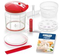 Genius Nicer Dicer Twist Universal Chopper Set, 9 Pieces, Red, Vegetable Cutter