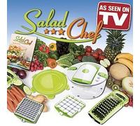 Genius Salad Chef Manual Chopper, Stainless Steel Blade, Red Or Green