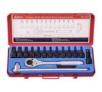 Genius Tools 15 Piece 1/2" Dr. Star Impact Bit Socket Component Set TX-415