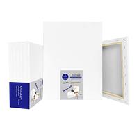 Genixart 28x36cm / 11"x14" Inch White Blank Stretched Canvas, Pack of 6, Primed Professional Artist Canvases for Acrylics & Oils Painting