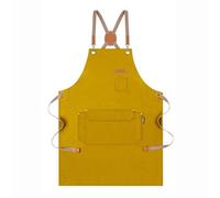 Genixart Chef Apron Men Women, Kitchen Aprons Cooking, BBQ - Yellow