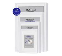 Genixart White Blank Canvas Panels, Multi Pack of 24, 6 of Each Assorted Sizes, Primed Professional Artist Canvases Boards for Acrylics & Oils Painting