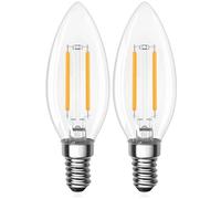 Genixgreen E14 LED Light Bulb,Small Edison Screw SES Candle Bulbs 25W-30W Equivalent,2.5W Filament Decorative Energy Saving Bulb for Chandelier,Warm White 2700K,300 Lumen,Non-dimmable,2 Pack