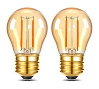 Genixgreen E27 LED Edison Bulbs 2.5W Vintage Filament Edison Screw ES Bulb G45 Decorative Golf Ball Light Bulbs,25W-30W Incandescent Equivalent,2200K Warm White, Amber Glass,Non-dimmable,2 Pack