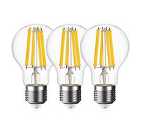 Genixgreen E27 Screw Bulbs, Edison Screw ES LED Light Bulb 100W 120W Equivalent, Dimmable 12W LED Bulb Antique Style Retro Clear Glass Screw Lamp A60/A19 2700K Warm White 1521LM - 3 Pack