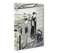 Genji In Exile At Suma By Chobunsai Eishi Canvas Print | Gallery Wrapped 30mm Frame Wall Art | 20x14 inches | Ready to Hang | Asian Picture | Living Room Bedroom Lounge Office