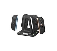 Genki Dual Wield - 4-in-1 Magnetic Charging Dock Compatible with Joy-Con Controllers, Includes 2 Delta Grips, USB-C Passthrough, LED Indicators, Quick-Release Design