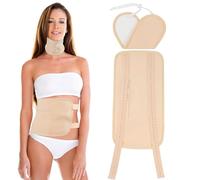 Genkigold 2Pcs Khaki Organic Castor Oil Pack Wrap Bamboo Cotton,Reusable Kit for Liver Detox Insomnia,Constipation and Inflammation,Adjustable Elastic Strap Machine Washable,Less Mess Anti Oil Leak