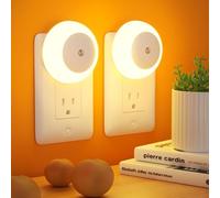 genkigold 2Pcs Plug-in Night Light with Dusk to Dawn Sensor - LED Nightlight for Adults Amber (UK Plug) - 0.5W, 2 Pack - Great for Bedroom, Bathroom, Hallway, Kitchen