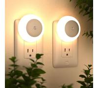 genkigold 2Pcs Plug-in Night Light with Dusk to Dawn Sensor - LED Nightlight for Adults Warm White (UK Plug) - 0.5W, 2 Pack - Great for Bedroom, Bathroom, Hallway, Kitchen