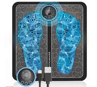 Genkigold EMS Foot Massager for Neuropathy,Foot Massager Pad for Pain Plantar Relief, Muscle Relaxation, Portable & Rechargeable Feet Stimulator Massager Mat, Press Control, with 8 Modes, 19 Levels