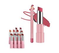 Genli Oil Balm, Genli Lip Balm Lipstick, Two-in-One Set Lip Liner, Lip Balm with 24hrs of Smooth, Long-Lasting Hydration, Smooth, Reduced Lip Lines, Long-Lasting Waterproof Matte Lipstick Set (05#)