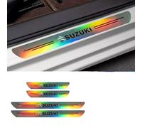 genmaimeifumu 4 Pcs Car Door Sill Protector Strips Set for Suzuki Alivio, Protector Edge Guards for Door Steps Threshold Protective Film Kick Plate Cover Sticker,White