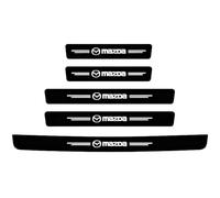 genmaimeifumu 5Pcs Car Door Sill Protector Strips for Mazda 2 II(DE) 2010-2014, Carbon Fiber Door Sill Guard Strips Film Kick Plate Cover Sticker Anti-Trampling