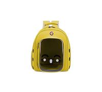 GENMARKS Pet Bubble Backpack Airline Approved Pet Space Capsule Backpack, Small Medium Cat Puppy Dog Carrier, Transparent Breathable Heat Proof, Pet Carrier for Travel Hiking Walking Camping (Yellow)