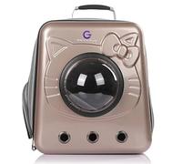 GENMARKS Pet Shell Large Backpack- Large Dogs & Cats Carrying Bag for Cycling, Hiking, Camping & Outdoor Walking - Comfortable Puppy Backpack - Suitable for Medium Pets (Brown)