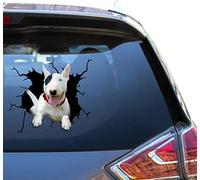 GENMIP 2pcs Bull Terrier Sticker Bull Terrier Gifts Funny Memes 3D Outdoor Toys For Teens Kawaii Weatherproof Glass Decals