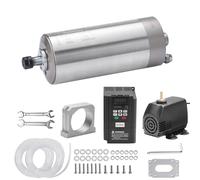 Genmitsu CNC Spindle Motor Kit, 1.5KW, 220V Water Cooled Spindle Motor, CNC Motor with VFD & Water Pump, 80mm Diameter Aluminum Clamp Mount, ER11 Collet, 0.003mm Accuracy