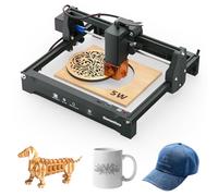 Genmitsu Laser Engraver Machine Kortek 5W, 200x150mm, Portable CNC Laser Cutter for DIY Wood, Opaque Acrylic, Leather, Glass, Ceramic, Metal, Fiber, Safety Class 1