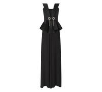 Genny peplum-waist embellished dress - Black 42-44