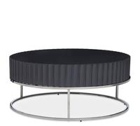 Genoa Coffee Table - Round - Fluted Grey High Gloss
