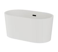 Genoa Double Ended Freestanding Bath with Black Waste | Matt White | Acrylic | 1500mm x 750mm