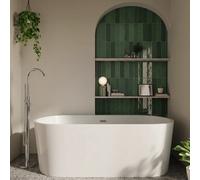 Genoa Double Ended Freestanding Bath with Waste | Gloss White | Acrylic | 1300mm x 715mm