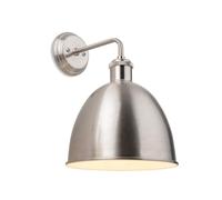 Genoa Industrial Dome Wall Light Brushed Steel Netlighting Grey One Size