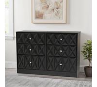 Ready Assembled 2 U Memphis 6 Drawer Bed Box (Ready Assembled) in True Black | Size: Large Ready Assembled 2 U True Black Large