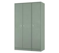Genoa Ready Assembled Contemporary Matt Green Tall Triple Wardrobe (H)1960mm (W)1108mm (D)530mm