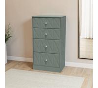 Genoa Ready Assembled Matt Green 4 Drawer Deep Chest (H)1063mm (W)746mm (D)395mm