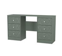 Genoa Ready Assembled Matt Green 6 Drawer Non-Extendable Dressing Table (H)785mm (W)1248mm (D)390mm