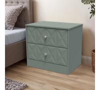 Ready Assembled 2 U Memphis 2 Drawer Side Table (Ready Assembled) in Pale Green Ready Assembled 2 U Pale Green