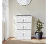 Genoa Ready Assembled Matt White 3 Drawer Bedside Chest (H)726mm (W)450mm (D)395mm