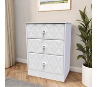 Genoa Ready Assembled Matt White 3 Drawer Deep Chest (H)791mm (W)746mm (D)395mm