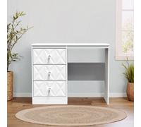 Ready Assembled 2 U Memphis 3 Drawer Desk/ dressing Table (Ready Assembled) in White | Size: Medium Ready Assembled 2 U White Medium