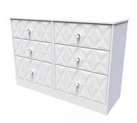Genoa Ready Assembled Matt White 6 Drawer Chest (H)792mm (W)1117mm (D)395mm