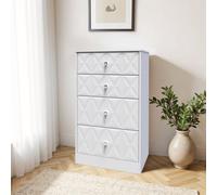 Genoa Ready Assembled Matt White No Effect 4 Drawer Deep Chest (H)1063mm (W)746mm (D)395mm