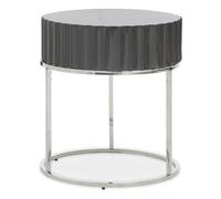 Genoa Side Table - Round - Grey High Gloss